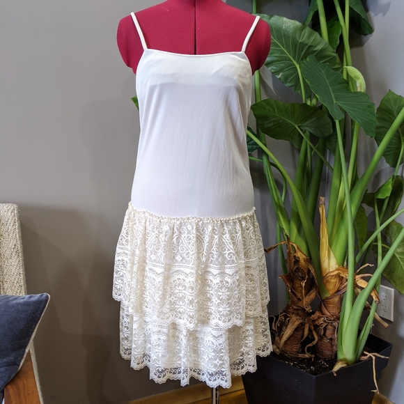 Vintage bohemian dress - 70s does 20s two piece cream LACE dress - boho - xs/sm - Picture 6 of 6